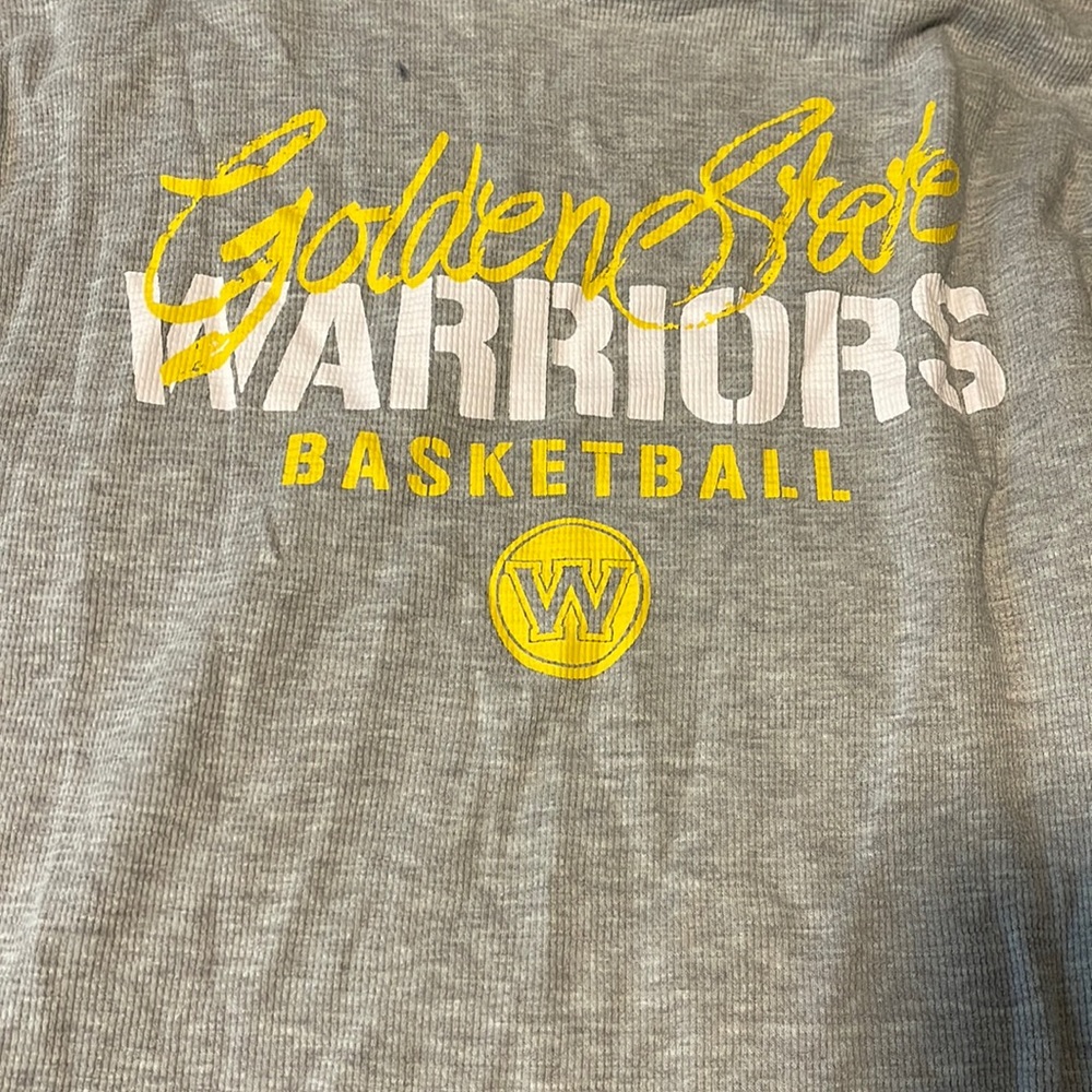 Gray Long Sleeve Tee with Bold Warriors Design